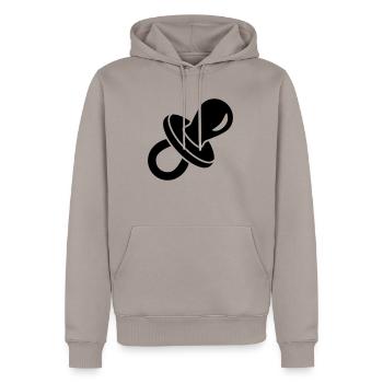 Sucette - Sweat à capuche Premium bio Homme - taupe - Devant - Nico (187cm)