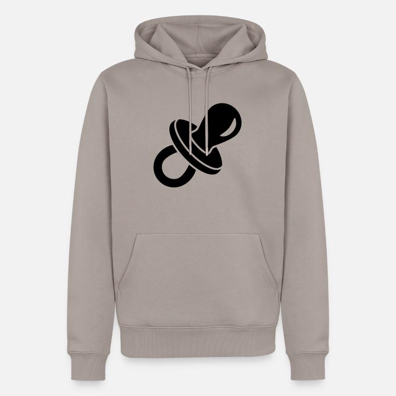 Schnuller - Männer Premium Bio Hoodie - Taupe