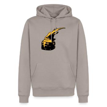 Albanischer Helm von Skanderbeg Tirana Albanien - Männer Premium Bio Hoodie - Taupe - Vorne - Nico (187cm)