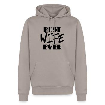 Best wife ever - Sweat à capuche Premium bio Homme - taupe - Devant - Nico (187cm)