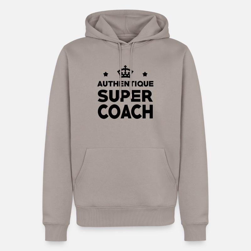 Coach / Coaching / Sport / Entreprise / Psy - Sweat à capuche Premium bio Homme - taupe