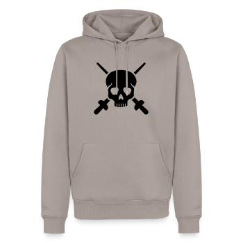Fencing - Men’s Premium Organic Hoodie - taupe - Front - Nico (187cm)