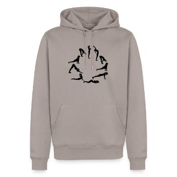 Yoga - Sweat à capuche Premium bio Homme - taupe - Devant - Nico (187cm)