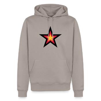 stern 3 farben deutschland nation schwarz rot gold - Männer Premium Bio Hoodie - Taupe - Vorne - Nico (187cm)