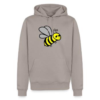 Bee Cool - Men’s Premium Organic Hoodie - taupe - Front - Nico (187cm)