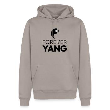Forever Yang - Männer Premium Bio Hoodie - Taupe - Vorne - Nico (187cm)