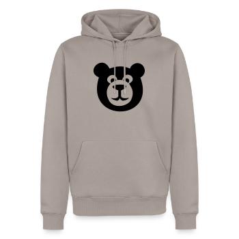BÄR - Männer Premium Bio Hoodie - Taupe - Vorne - Nico (187cm)