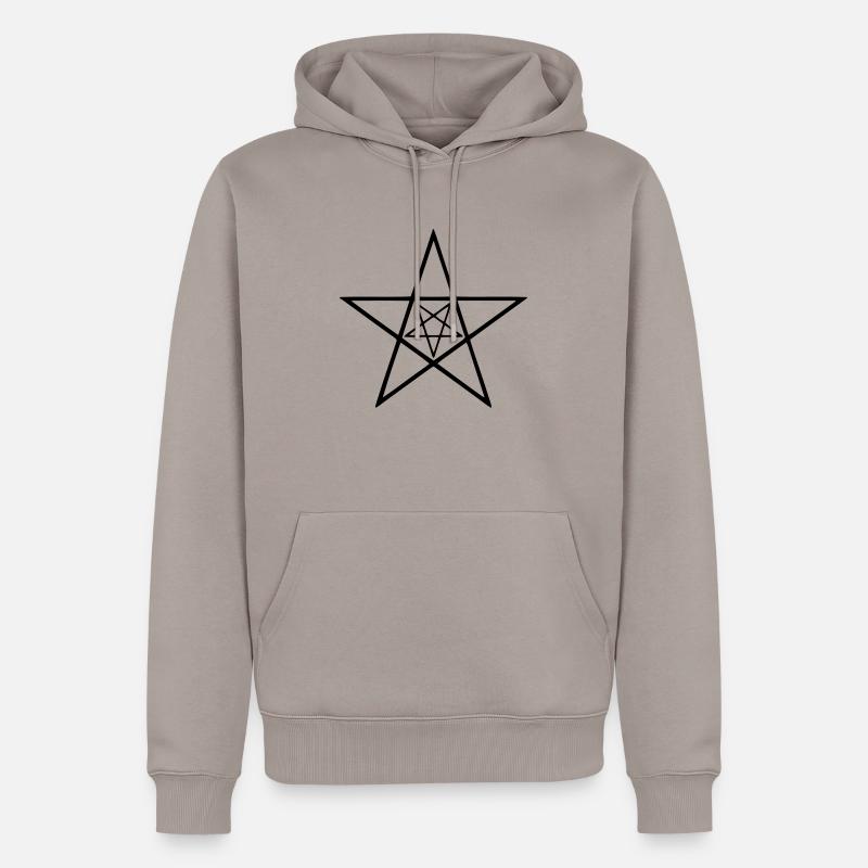 pentagramm, - Männer Premium Bio Hoodie - Taupe