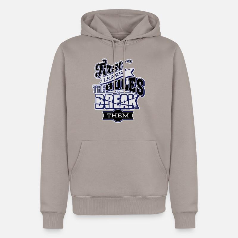 break the rules3 - Männer Premium Bio Hoodie - Taupe