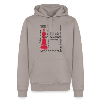 Schachmatt - Männer Premium Bio Hoodie - Taupe - Vorne - Nico (187cm)