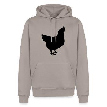 Poule - Sweat à capuche Premium bio Homme - taupe - Devant - Nico (187cm)
