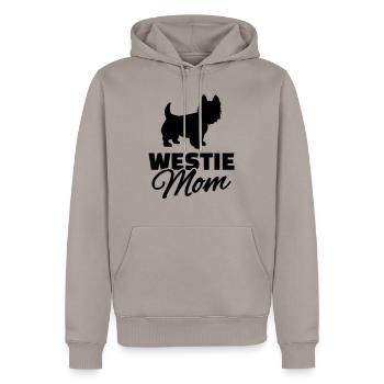 Westie - Männer Premium Bio Hoodie - Taupe - Vorne - Nico (187cm)