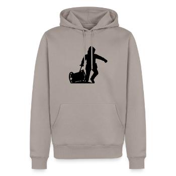 Sapeur Pompier avec dévidoir - Sweat à capuche Premium bio Homme - taupe - Devant - Nico (187cm)