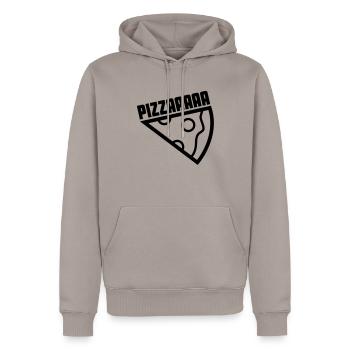 pizzaaaa - Sweat à capuche Premium bio Homme - taupe - Devant - Nico (187cm)