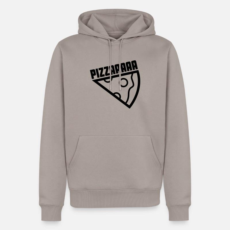 pizzaaaa - Männer Premium Bio Hoodie - Taupe
