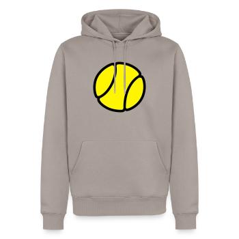 Tennisball - Männer Premium Bio Hoodie - Taupe - Vorne - Nico (187cm)