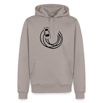 bremsspuren driften sportauto auto raser schnell f - Männer Premium Bio Hoodie - Taupe - Vorne - Nico (187cm)