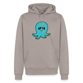 Poulpe Cool - Sweat à capuche Premium bio Homme - taupe - Devant - Nico (187cm)