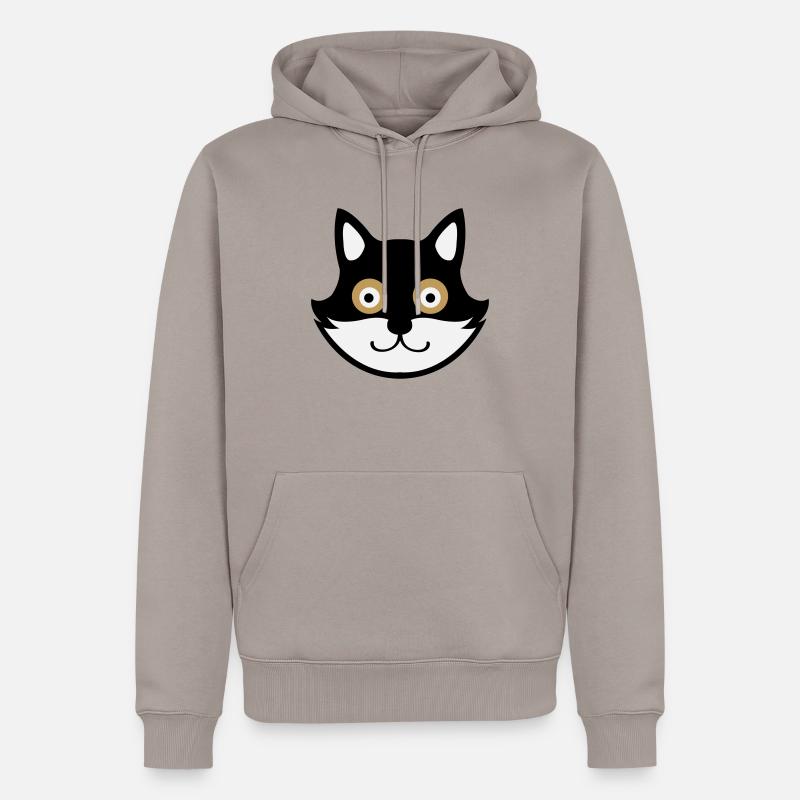 Chat - Sweat à capuche Premium bio Homme - taupe