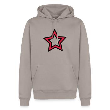 Petite étoile - Sweat à capuche Premium bio Homme - taupe - Devant - Nico (187cm)
