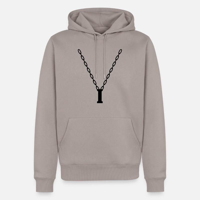 Buchstabenkette Initial I - Männer Premium Bio Hoodie - Taupe