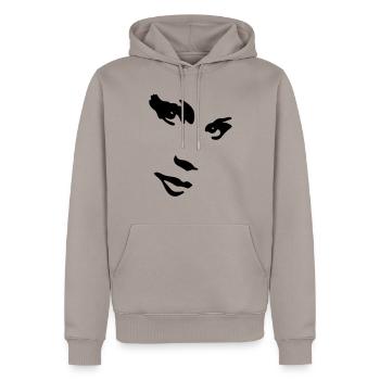 sexy girl, street art - Sweat à capuche Premium bio Homme - taupe - Devant - Nico (187cm)
