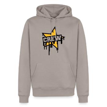 Crew - Sweat à capuche Premium bio Homme - taupe - Devant - Nico (187cm)