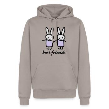 best friends - Men’s Premium Organic Hoodie - taupe - Front - Nico (187cm)