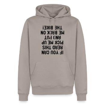 read Bike Motorrad Bier Chopper Kneipe Bar Vodka - Männer Premium Bio Hoodie - Taupe - Vorne - Nico (187cm)