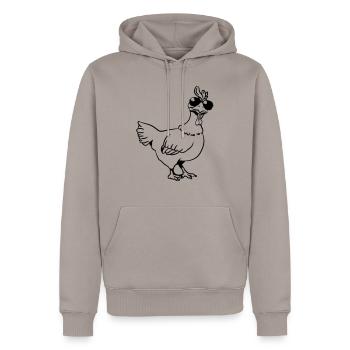 Chicken sunglasses cool - Men’s Premium Organic Hoodie - taupe - Front - Nico (187cm)