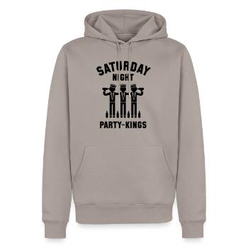 Saturday Night Party-Kings - Männer Premium Bio Hoodie - Taupe - Vorne - Nico (187cm)