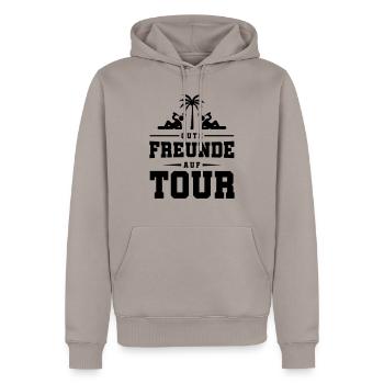 gute freunde auf tour - Männer Premium Bio Hoodie - Taupe - Vorne - Nico (187cm)