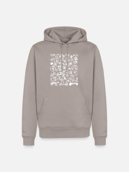 Fahrrad muster rad - Männer Premium Bio Hoodie - Taupe