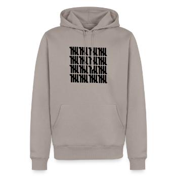 80 Geburtstag - Männer Premium Bio Hoodie - Taupe - Vorne - Nico (187cm)