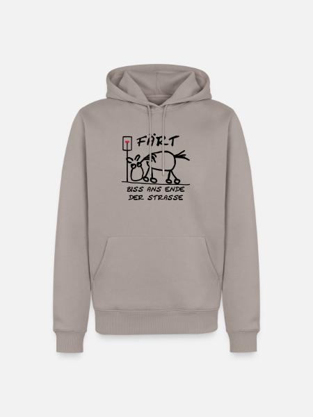 Färt Biss ans Ende der St - Männer Premium Bio Hoodie - Taupe