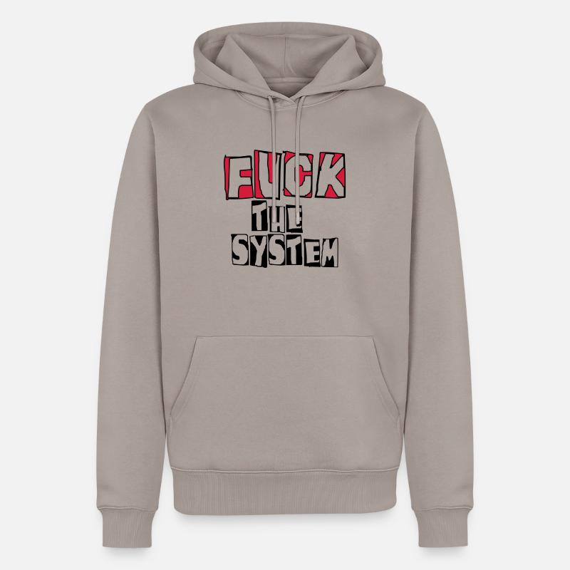 baiser le système - Sweat à capuche Premium bio Homme - taupe