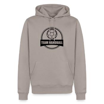 TEAM HANDBALL - Männer Premium Bio Hoodie - Taupe - Vorne - Nico (187cm)