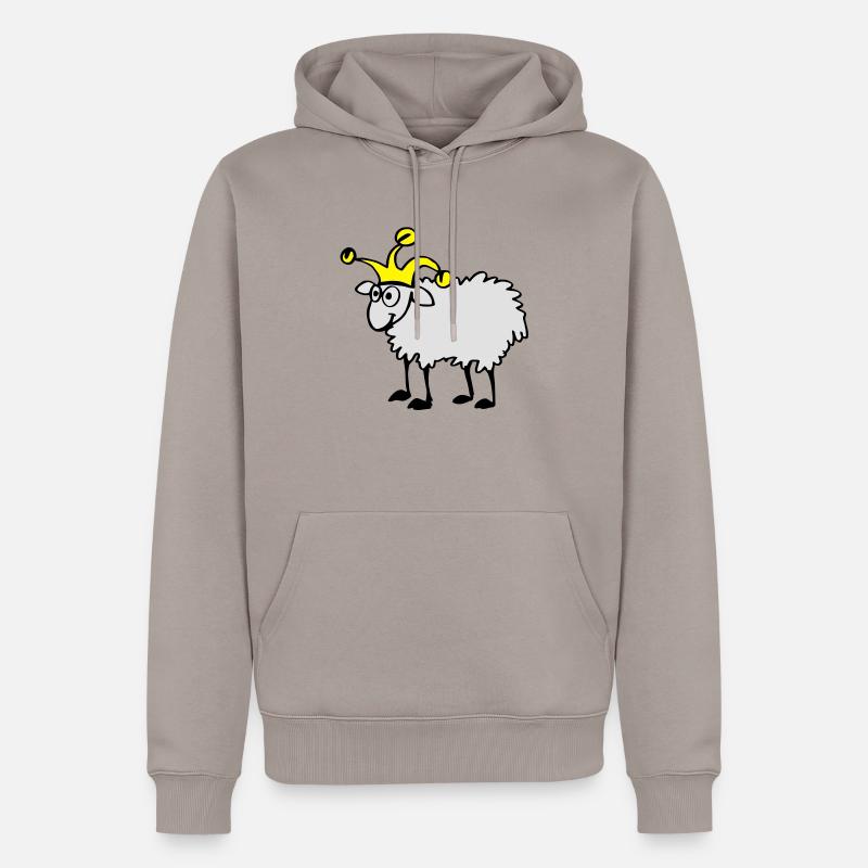 Moutons avec bonnet d'âne - Sweat à capuche Premium bio Homme - taupe
