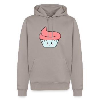 Cute Cupcake - Männer Premium Bio Hoodie - Taupe - Vorne - Nico (187cm)