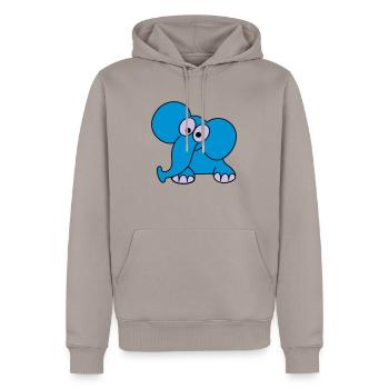 elefant - Männer Premium Bio Hoodie - Taupe - Vorne - Nico (187cm)