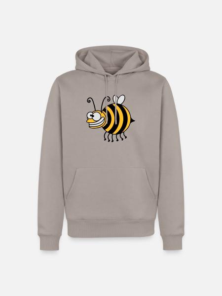 Funny thickness crazy bee - Men’s Premium Organic Hoodie - taupe