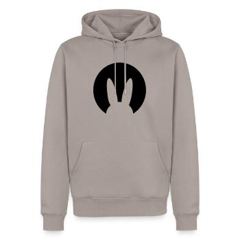 Lièvre - Sweat à capuche Premium bio Homme - taupe - Devant - Nico (187cm)