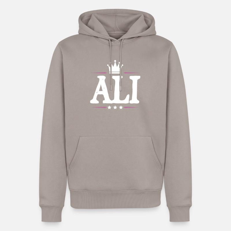 Ali - Sweat à capuche Premium bio Homme - taupe