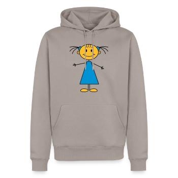 girl - Männer Premium Bio Hoodie - Taupe - Vorne - Nico (187cm)