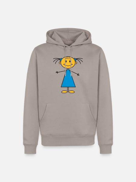girl - Männer Premium Bio Hoodie - Taupe