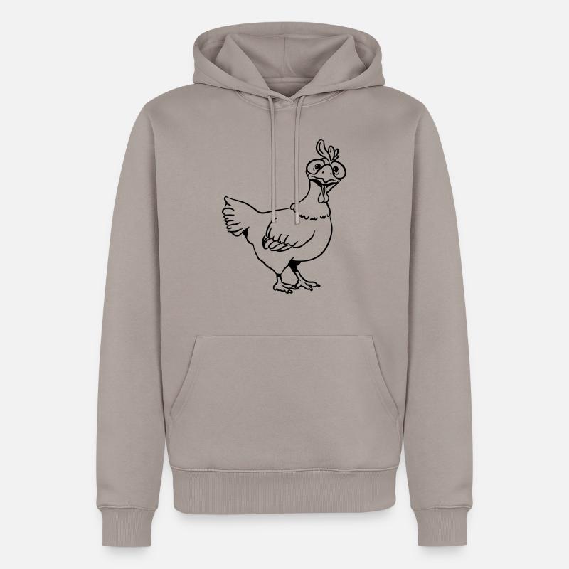 Poulet drôle stupide - Sweat à capuche Premium bio Homme - taupe