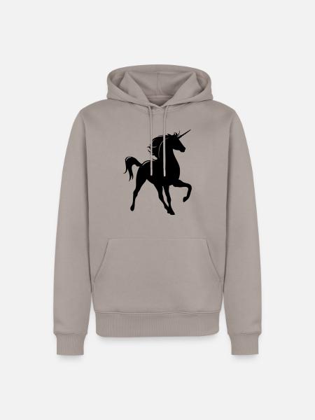 Einhorn silhouette kunst - Männer Premium Bio Hoodie - Taupe