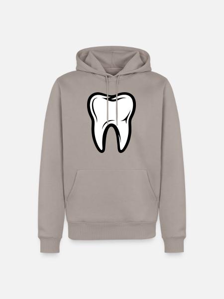 Zahn Symbol - Männer Premium Bio Hoodie - Taupe
