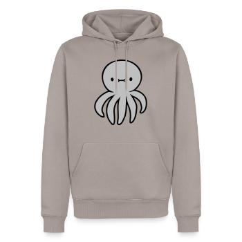 Pieuvre Pieuvre Pieuvre Calmar Mignon Calmar géant Drôle - Sweat à capuche Premium bio Homme - taupe - Devant - Nico (187cm)