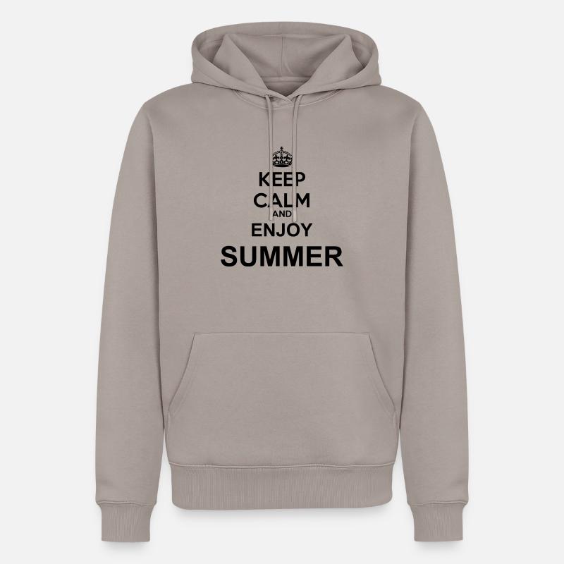 keep calm enjoy summer - Sweat à capuche Premium bio Homme - taupe